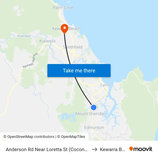 Anderson Rd Near Loretta St (Coconut Village) to Kewarra Beach map