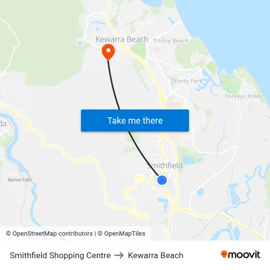 Smithfield Shopping Centre to Kewarra Beach map