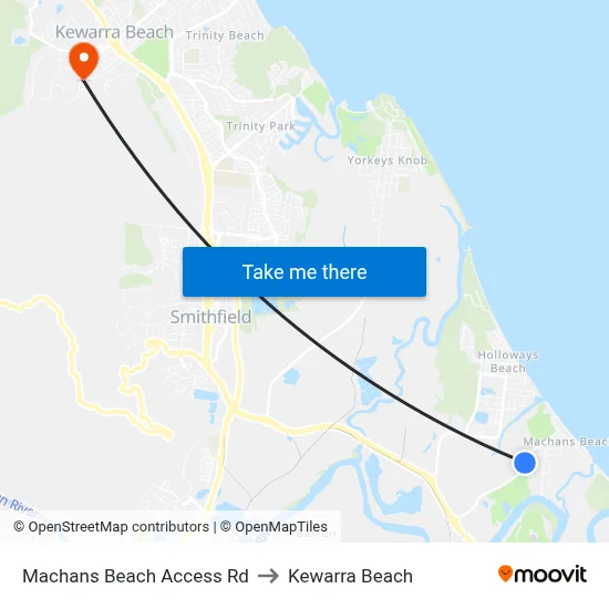 Machans Beach Access Rd to Kewarra Beach map
