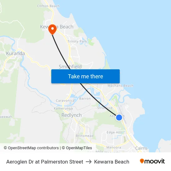 Aeroglen Dr at Palmerston Street to Kewarra Beach map