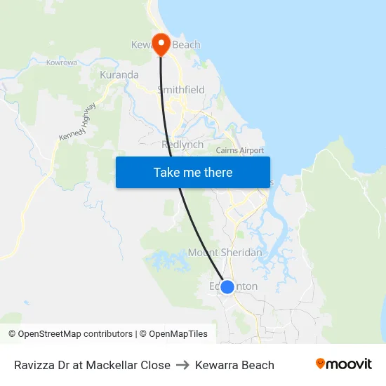 Ravizza Dr at Mackellar Close to Kewarra Beach map