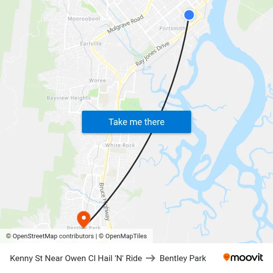 Kenny St Near Owen Cl Hail 'N' Ride to Bentley Park map
