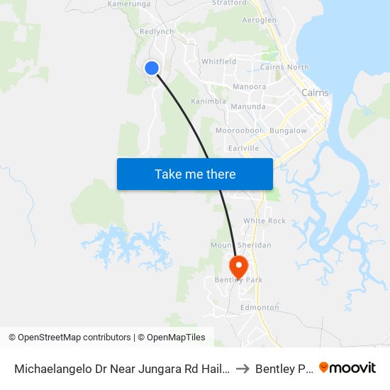 Michaelangelo Dr Near Jungara Rd Hail 'N' Ride to Bentley Park map