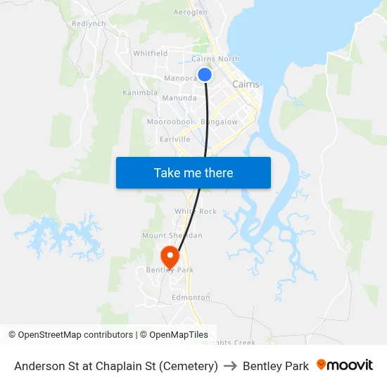 Anderson St at Chaplain St (Cemetery) to Bentley Park map