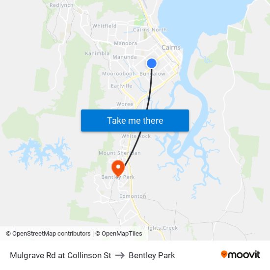 Mulgrave Rd at Collinson St to Bentley Park map