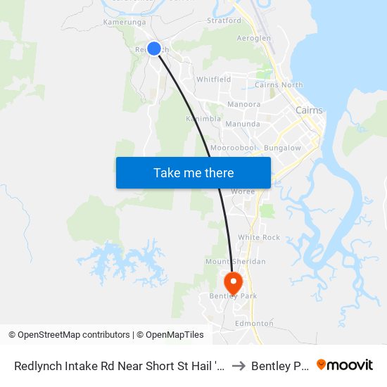 Redlynch Intake Rd Near Short St Hail 'N' Ride to Bentley Park map