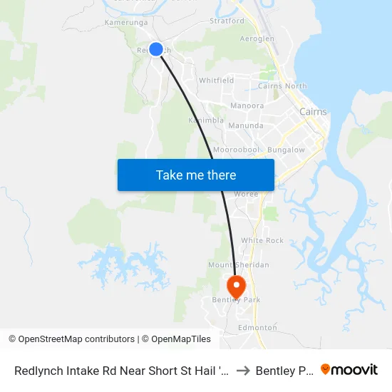 Redlynch Intake Rd Near Short St Hail 'N' Ride to Bentley Park map