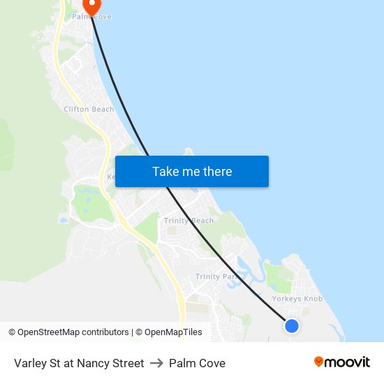 Varley St at Nancy Street to Palm Cove map