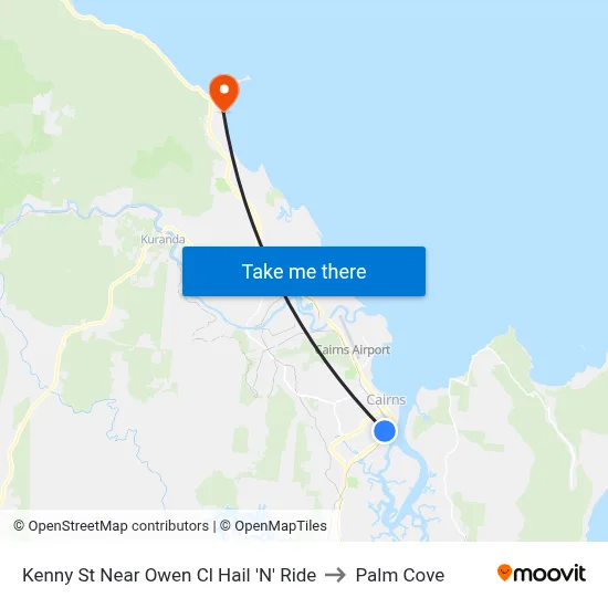 Kenny St Near Owen Cl Hail 'N' Ride to Palm Cove map