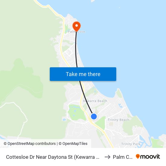 Cottesloe Dr Near Daytona St (Kewarra Beach) Hnr to Palm Cove map