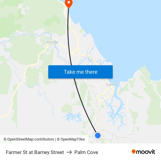 Farmer St at Barney Street to Palm Cove map