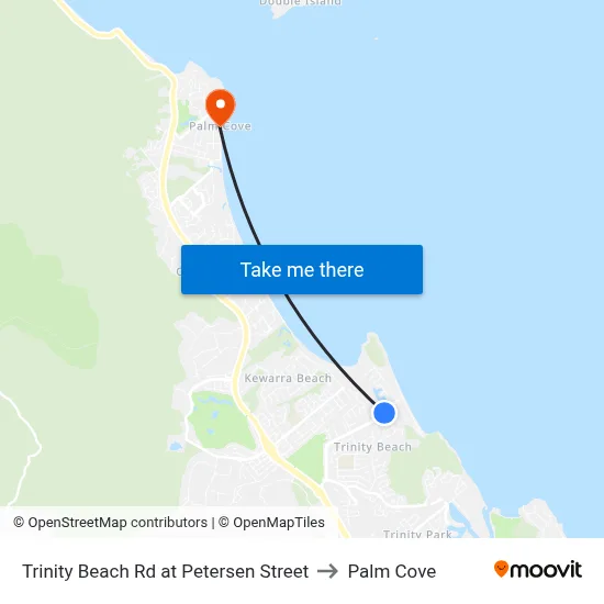 Trinity Beach Rd at Petersen Street to Palm Cove map
