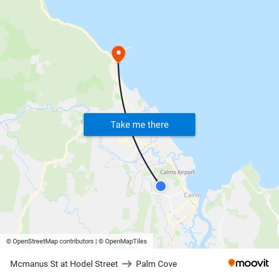 Mcmanus St at Hodel Street to Palm Cove map