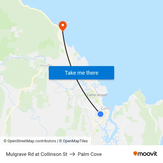 Mulgrave Rd at Collinson St to Palm Cove map