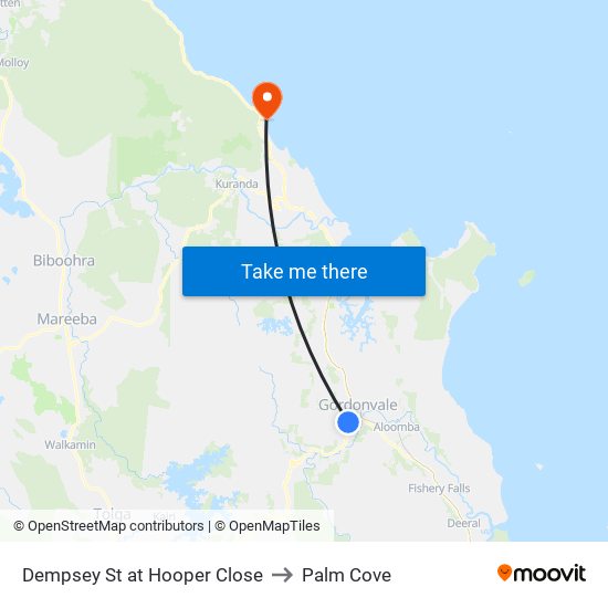 Dempsey St at Hooper Close to Palm Cove map
