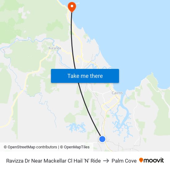 Ravizza Dr Near Mackellar Cl Hail 'N' Ride to Palm Cove map