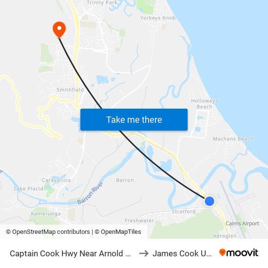 Captain Cook Hwy Near Arnold St Hail 'N' Ride to James Cook University map