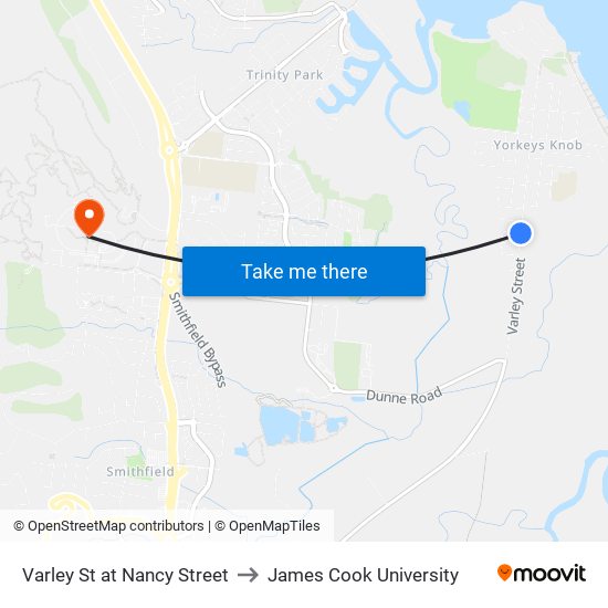 Varley St at Nancy Street to James Cook University map