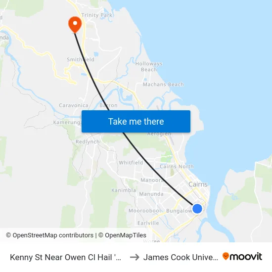 Kenny St Near Owen Cl Hail 'N' Ride to James Cook University map