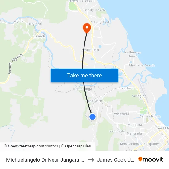Michaelangelo Dr Near Jungara Rd Hail 'N' Ride to James Cook University map