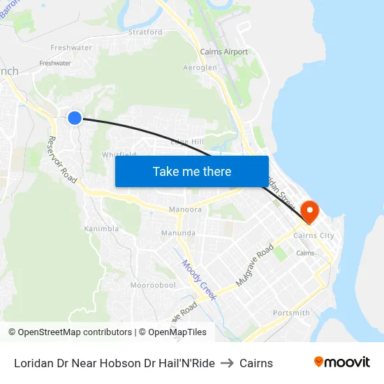 Loridan Dr Near Hobson Dr Hail'N'Ride to Cairns map