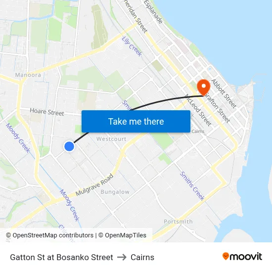 Gatton St at Bosanko Street to Cairns map