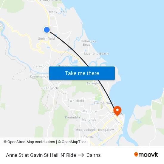 Anne St at Gavin St Hail 'N' Ride to Cairns map