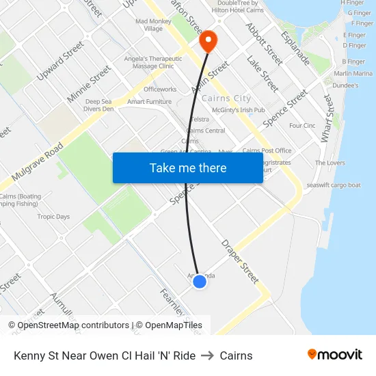 Kenny St Near Owen Cl Hail 'N' Ride to Cairns map