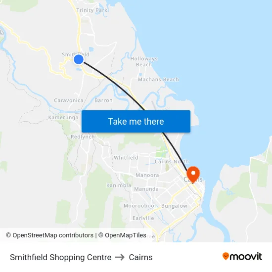 Smithfield Shopping Centre to Cairns map