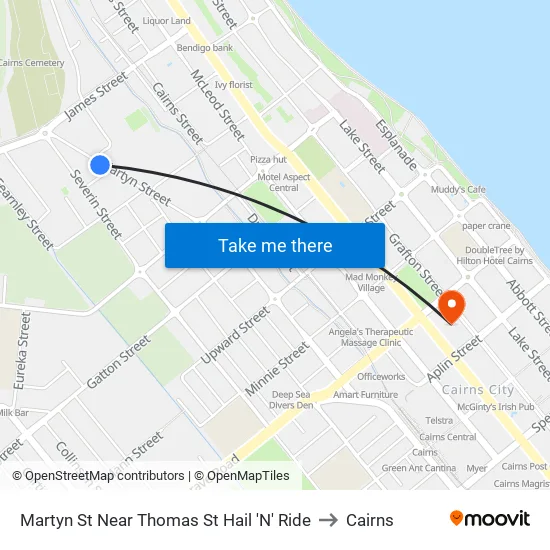 Martyn St Near Thomas St Hail 'N' Ride to Cairns map