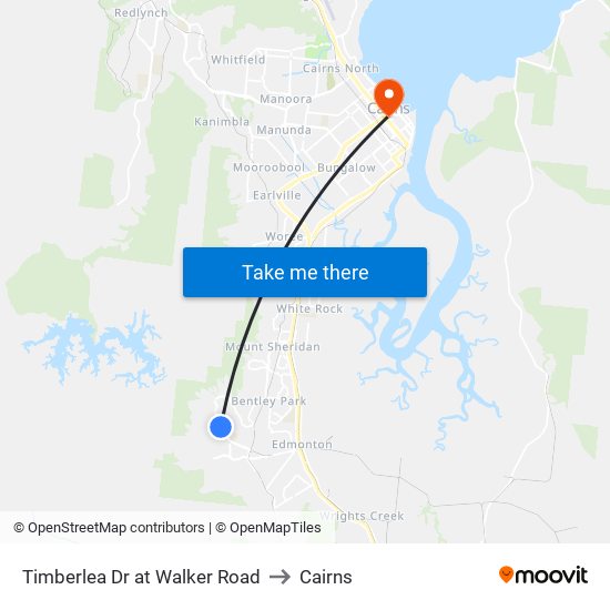 Timberlea Dr at Walker Road to Cairns map