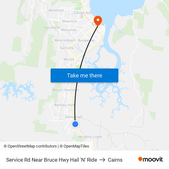 Service Rd Near Bruce Hwy Hail 'N' Ride to Cairns map