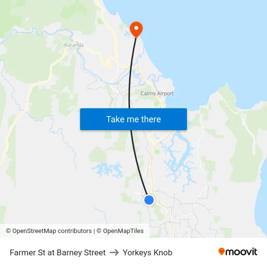 Farmer St at Barney Street to Yorkeys Knob map