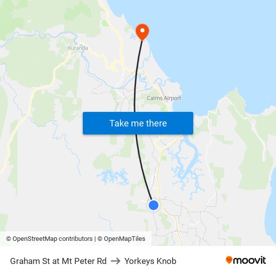 Graham St at Mt Peter Rd to Yorkeys Knob map