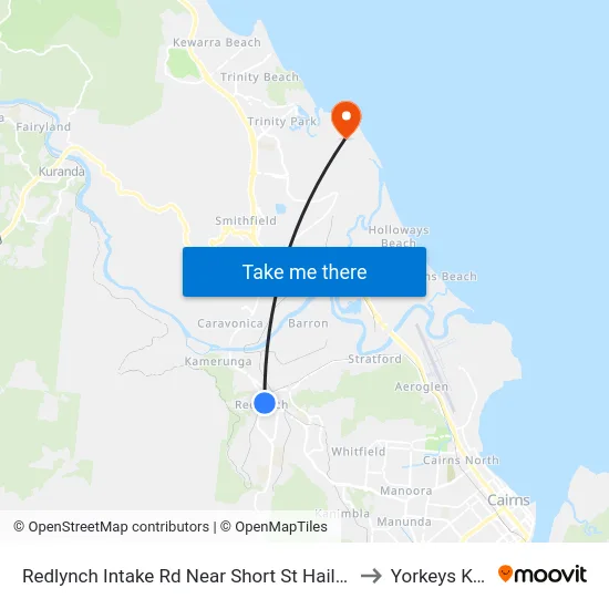 Redlynch Intake Rd Near Short St Hail 'N' Ride to Yorkeys Knob map