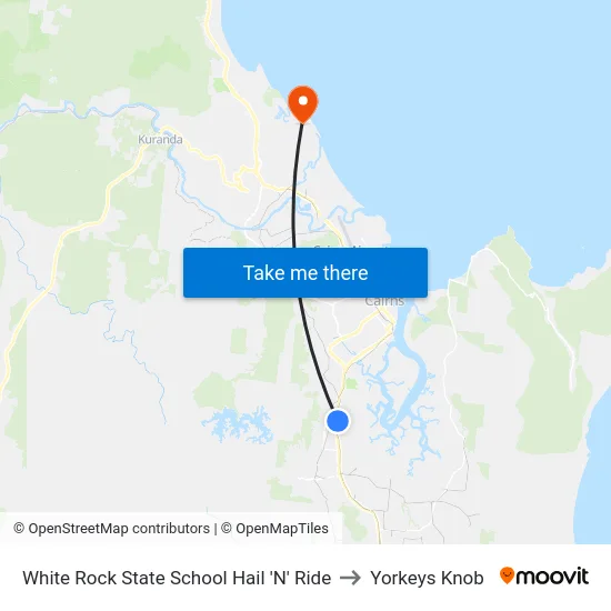 White Rock State School Hail 'N' Ride to Yorkeys Knob map