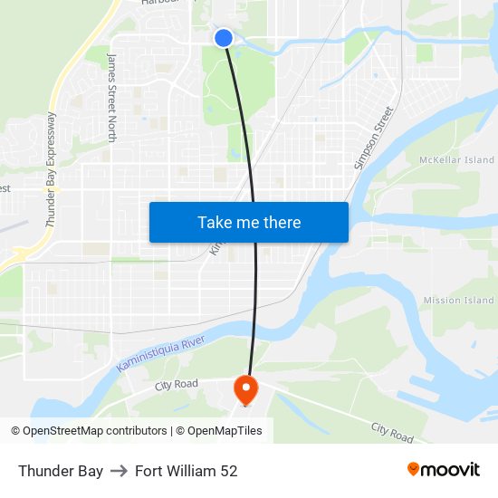 Thunder Bay to Fort William 52 map