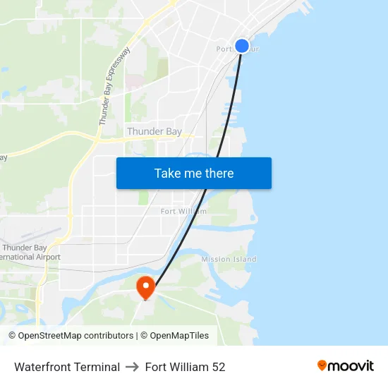 Waterfront Terminal to Fort William 52 map