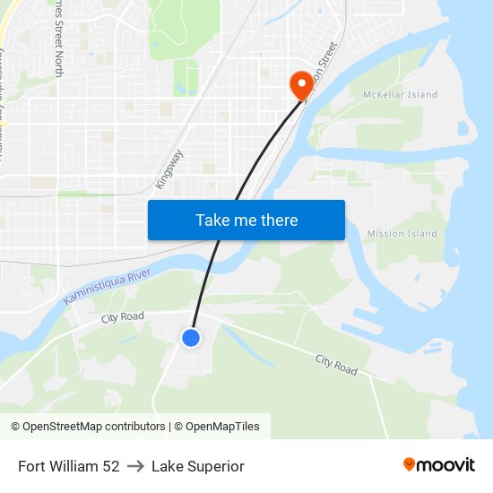 Fort William 52 to Lake Superior map