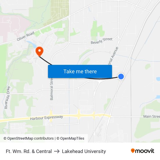 Ft. Wm. Rd. & Central to Lakehead University map