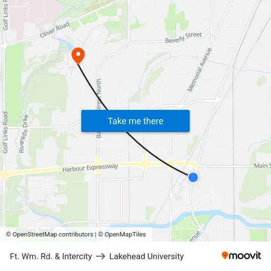 Ft. Wm. Rd. & Intercity to Lakehead University map
