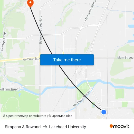 Simpson & Rowand to Lakehead University map