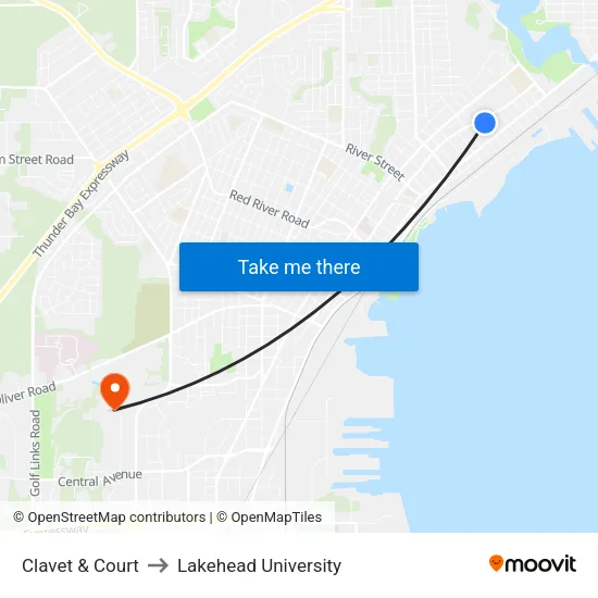 Clavet & Court to Lakehead University map