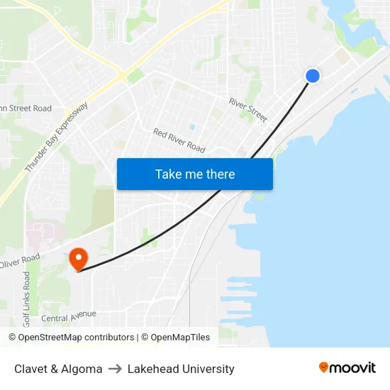 Clavet & Algoma to Lakehead University map