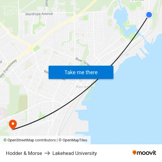 Hodder & Morse to Lakehead University map