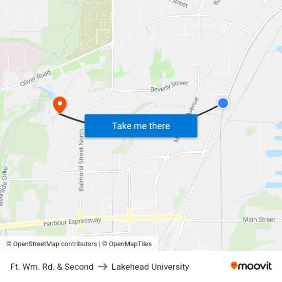 Ft. Wm. Rd. & Second to Lakehead University map