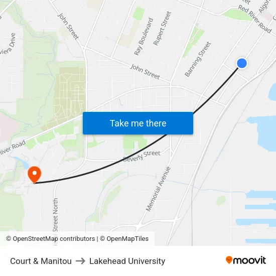 Court & Manitou to Lakehead University map