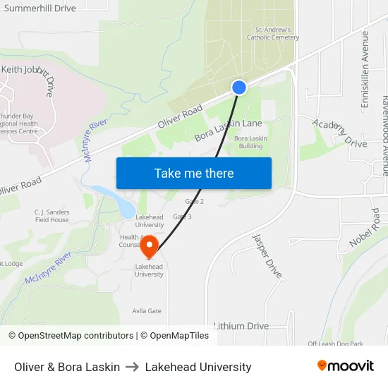 Oliver & Bora Laskin to Lakehead University map