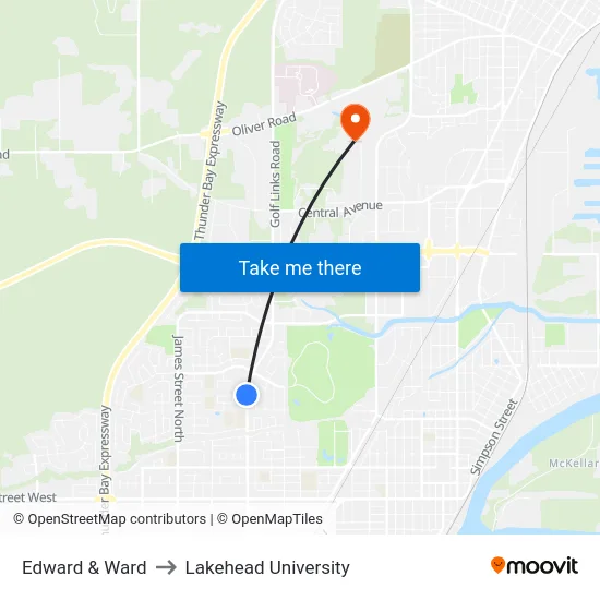 Edward & Ward to Lakehead University map