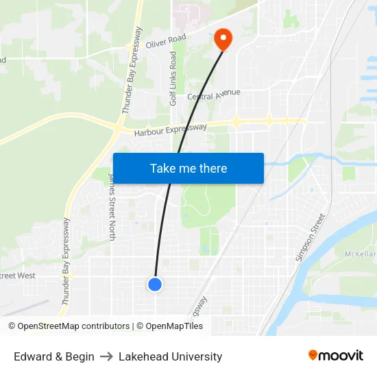 Edward & Begin to Lakehead University map